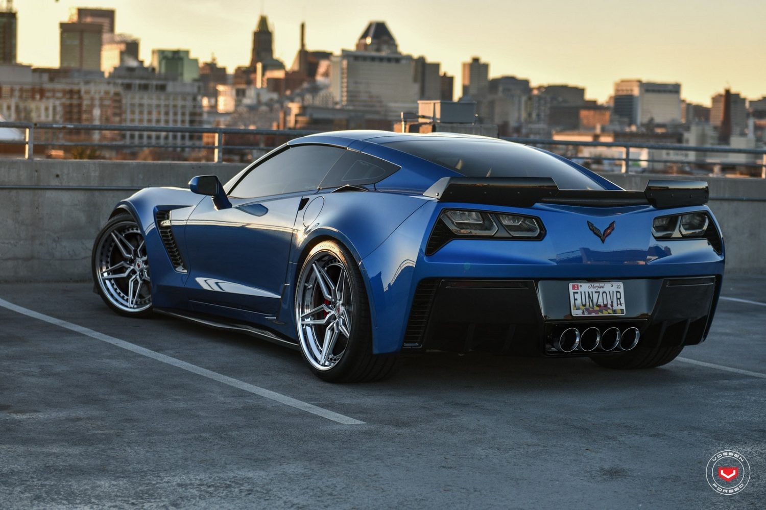 Chevrolet Corvette C7 Z06 Blue Vossen M-X1 Wheel | Wheel Front