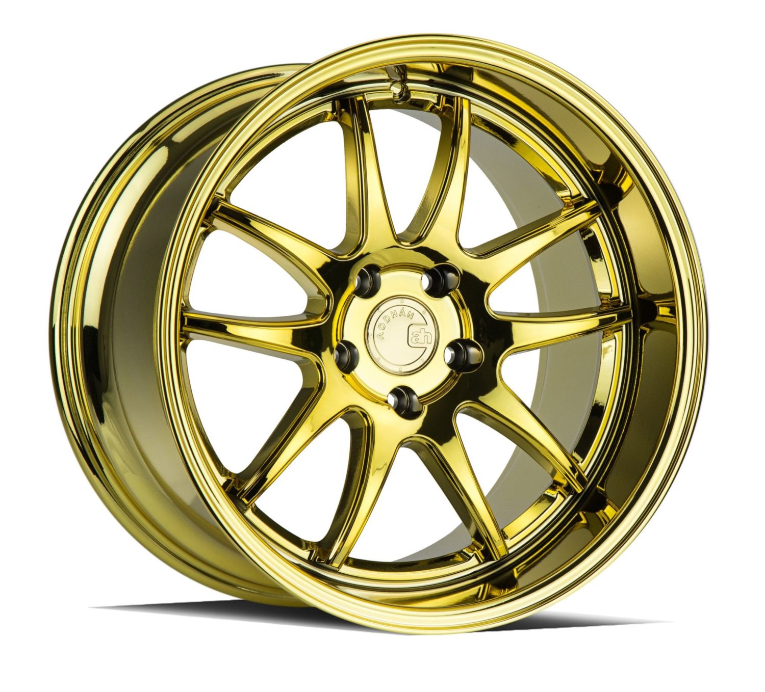 Ford Mustang GT S550 Black with Gold Aodhan DS02 Wheel | Wheel Front