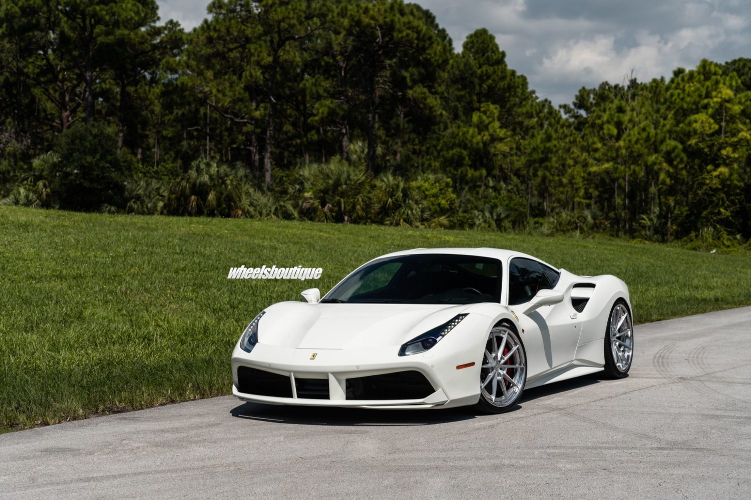 Ferrari 488 GTB White with ANRKY AN38 Aftermarket Wheels Wheel | Wheel ...