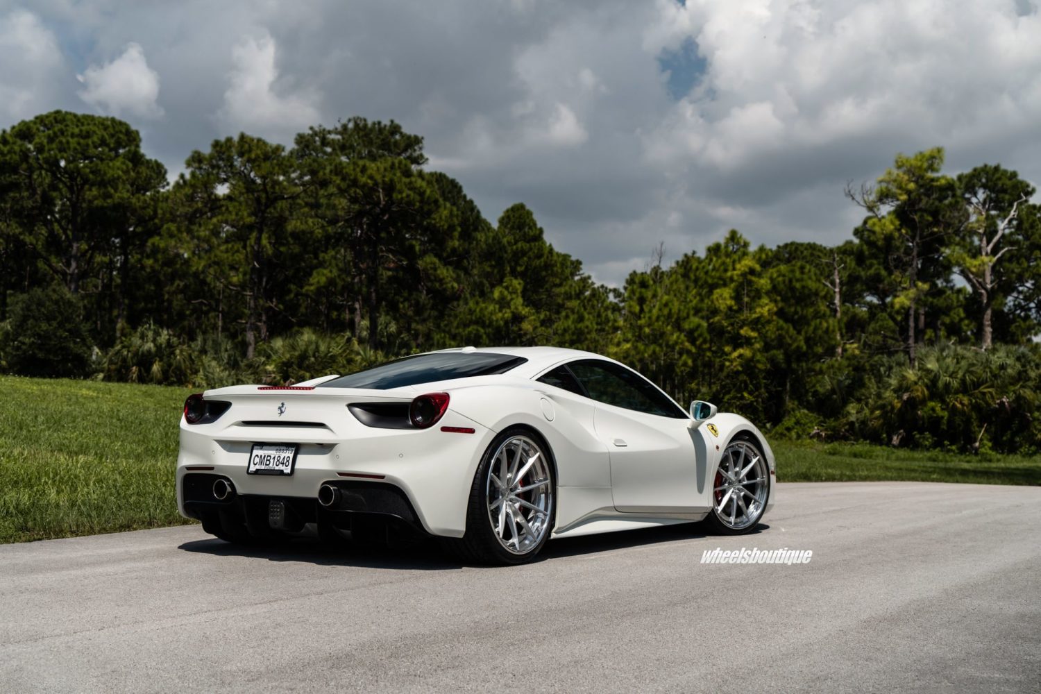 Ferrari 488 GTB White with ANRKY AN38 Aftermarket Wheels Wheel | Wheel ...