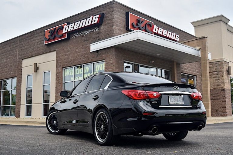 Infiniti Q50 Black with TSW Silverstone Aftermarket Wheels Wheel Wheel