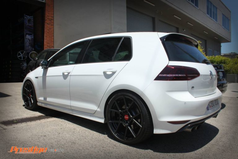 Volkswagen Golf R 7 White with Rotiform KPS Aftermarket Wheels Wheel ...