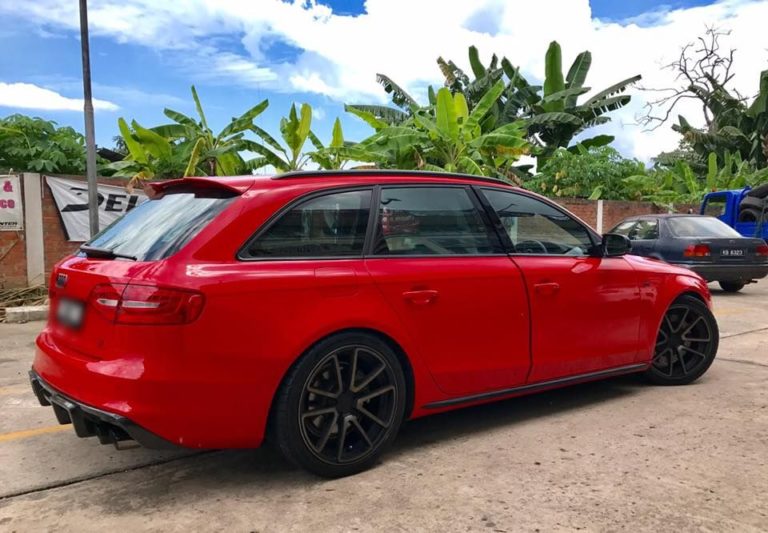 Audi A4 B8 Red With Rotiform SPF Aftermarket Wheels Wheel | Wheel Front