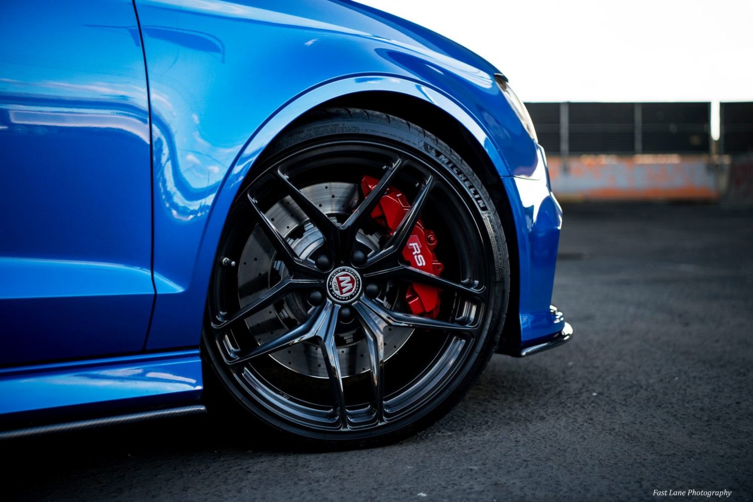 Audi RS3 8V Sedan Blue with BC Forged RZ22 Aftermarket Wheels | Wheel Front