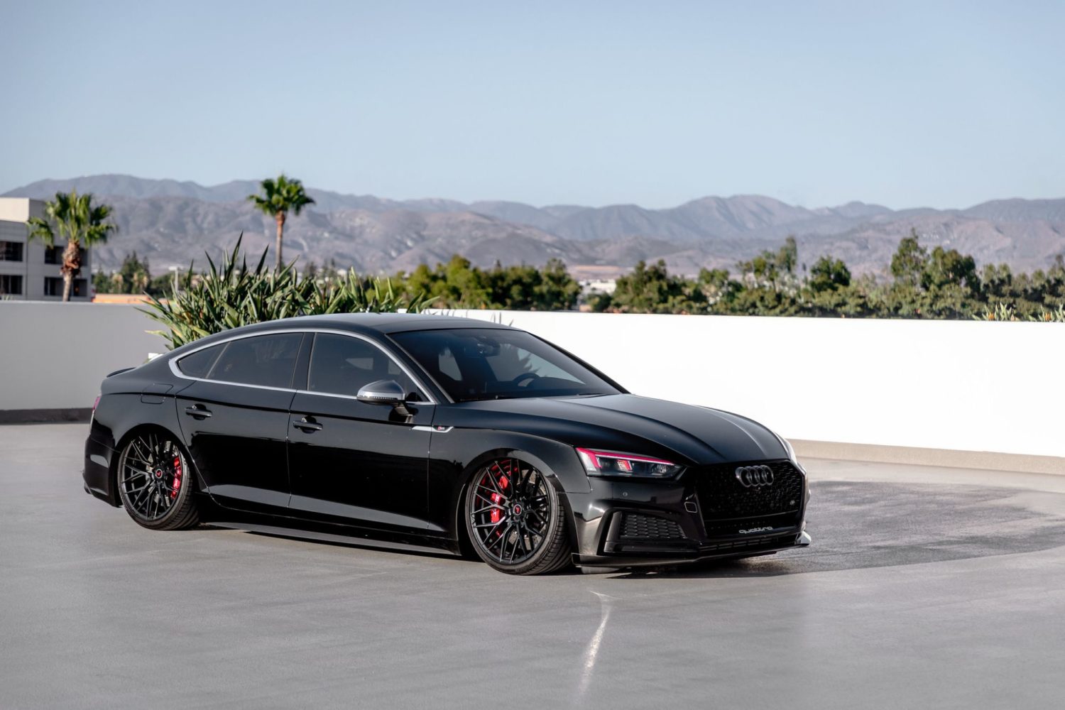 Audi S5 B9 Sportback Black With Vorsteiner V-FF 107 Aftermarket Wheels ...