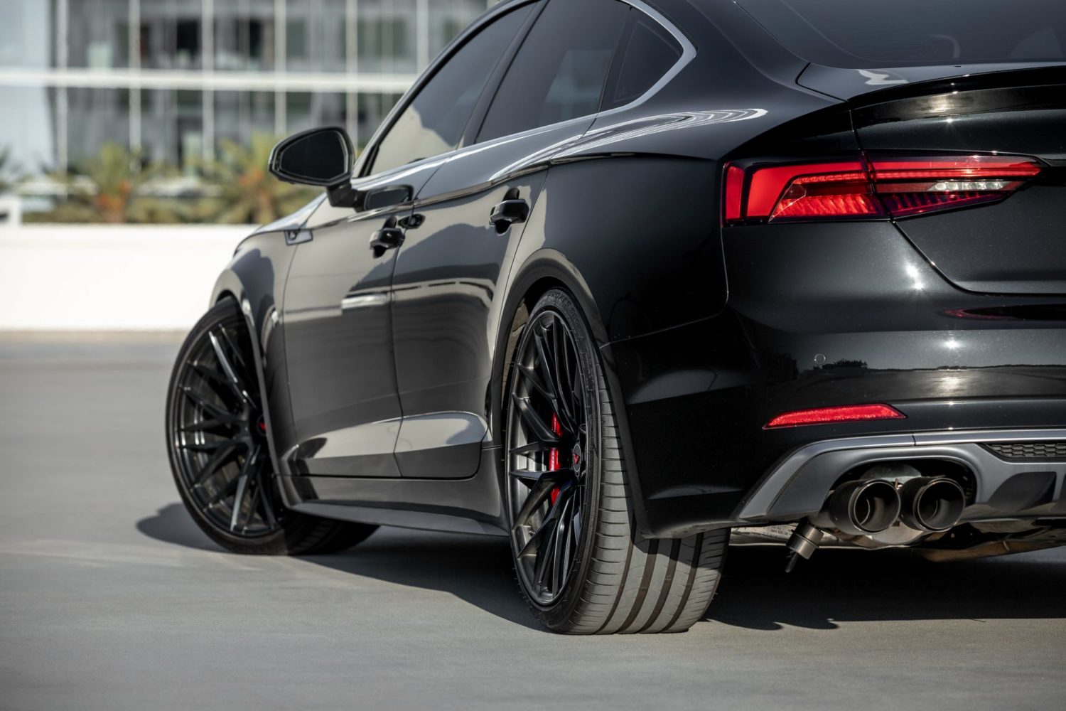 Audi S5 B9 Sportback Black With Vorsteiner V-FF 107 Aftermarket Wheels ...