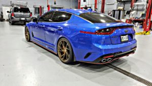 Kia Stinger GT Blue with Bronze Vertini RFS1.9 Wheel Front