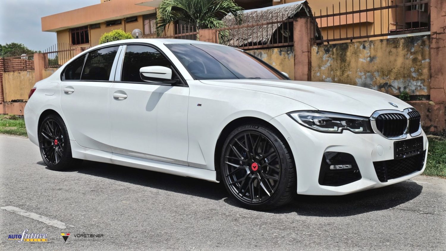 BMW 3 series 330i G20 White with Vorsteiner V-FF 107 Aftermarket Wheels ...