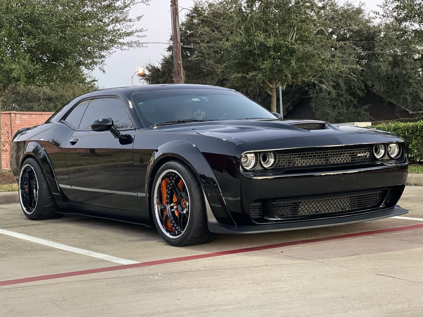 Dodge Challenger Hellcat Widebody Black Triumph Forged Sk6 Wheel Front