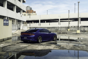 Dodge Charger R/T Blue with Bronze Velgen VF9 Wheel Front