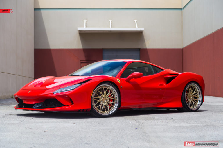 Ferrari F8 Tributo Red with Gold ANRKY S3-X1 Wheel | Wheel Front