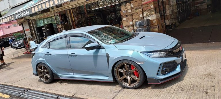 Honda Civic Type-R FK8 Grey with Bronze Rays Volk TE037 6061 Wheel ...