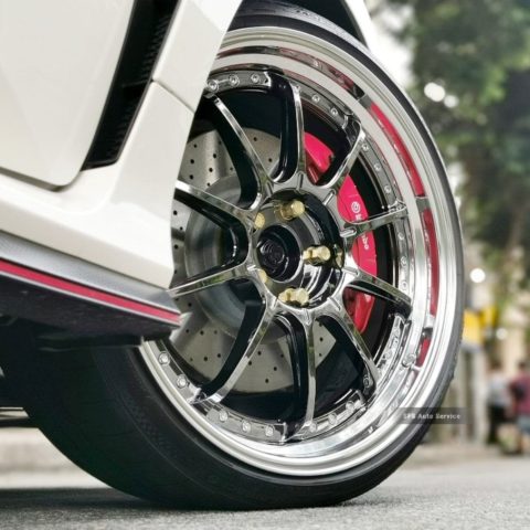 Honda Civic Type-R FK8 White with SSR PROFESSOR SP5 Aftermarket Wheels ...