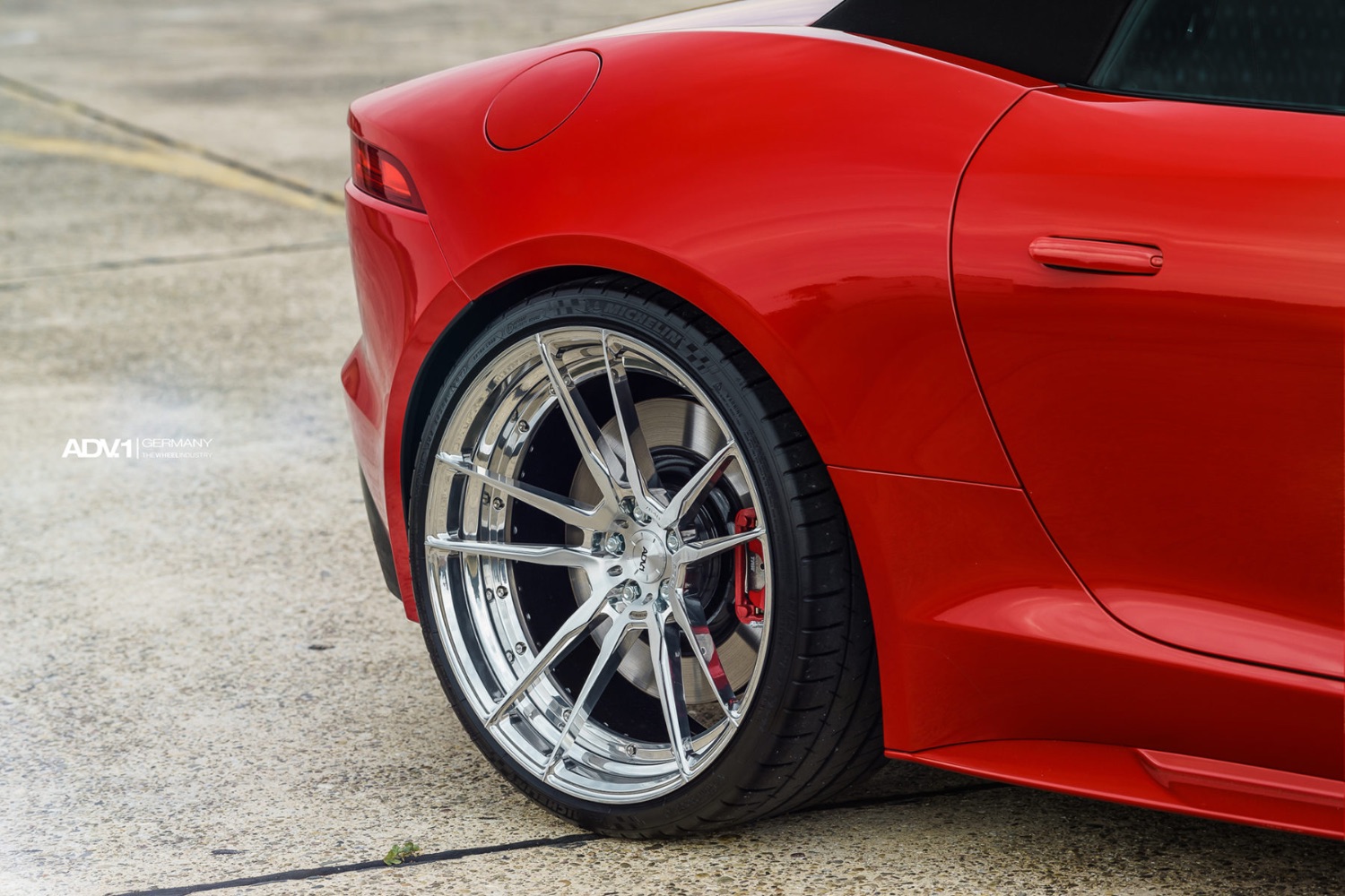 jaguar-f-type-cabriolet-convertible-red-aftermarket-lowered-chrome-luxury-adv1-wheels-forged-a