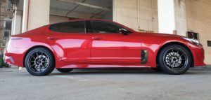 Kia Stinger Red with WedsSport TC-105X Aftermarket Wheels Wheel Front