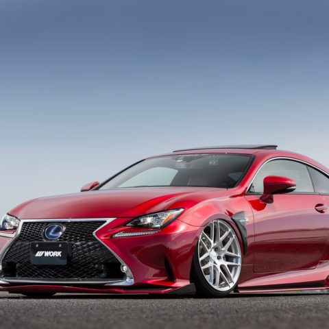 Lexus RC300h Red with Work Gnosis FMB03 Aftermarket Wheels | Wheel Front