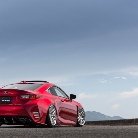 Lexus RC300h Red with Work Gnosis FMB03 Aftermarket Wheels | Wheel Front