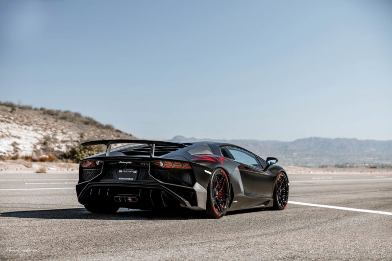 Lamborghini Aventador SV Black with Brixton Forged PF5 Duo Aftermarket ...