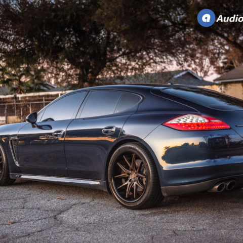 Porsche Panamera S Blue Lexani R-Twelve Wheel Front