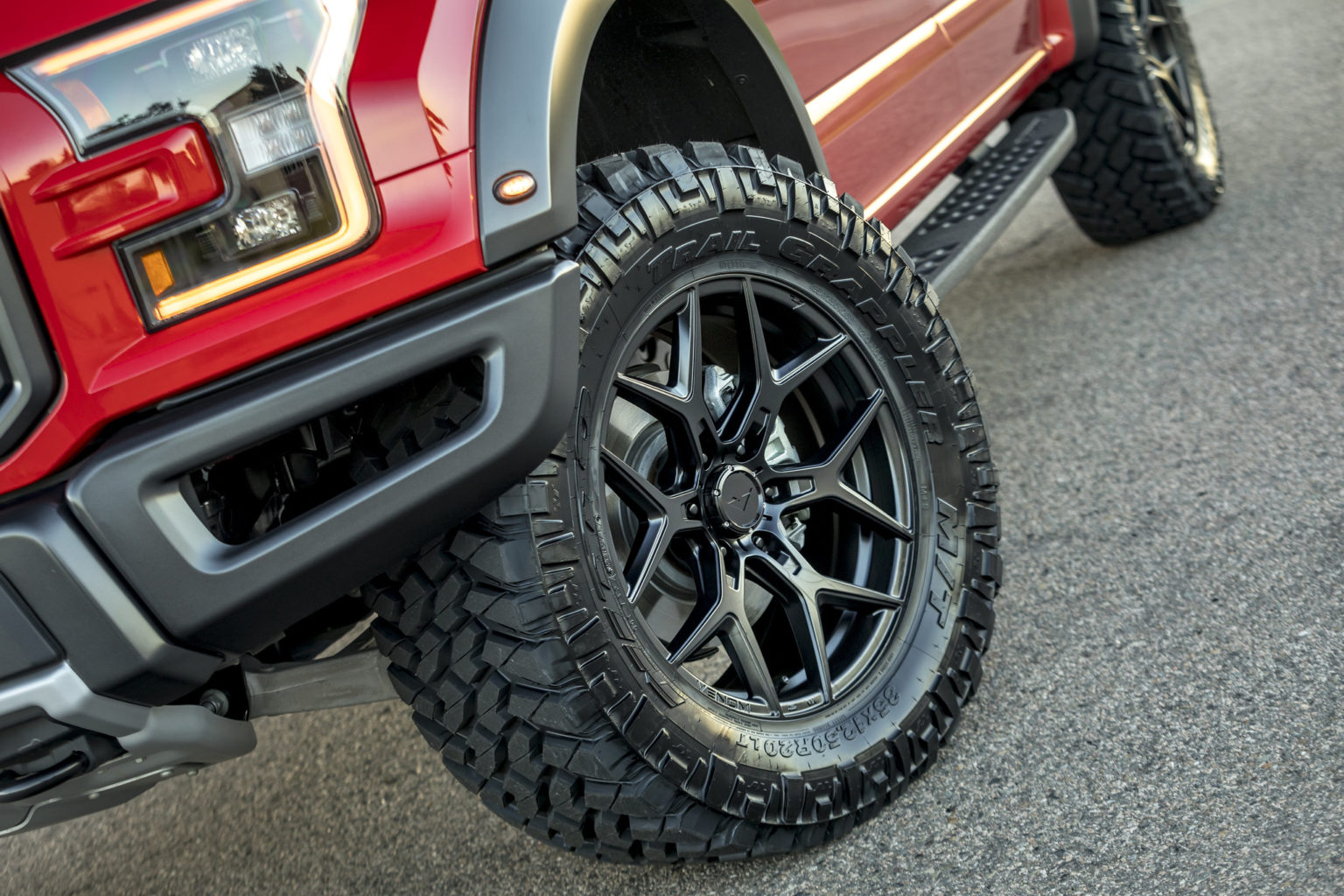 Powder Coated Raptor Red Rims Ford F-150 Raptor Red Vorsteiner Venom Rex 601 | Wheel Front
