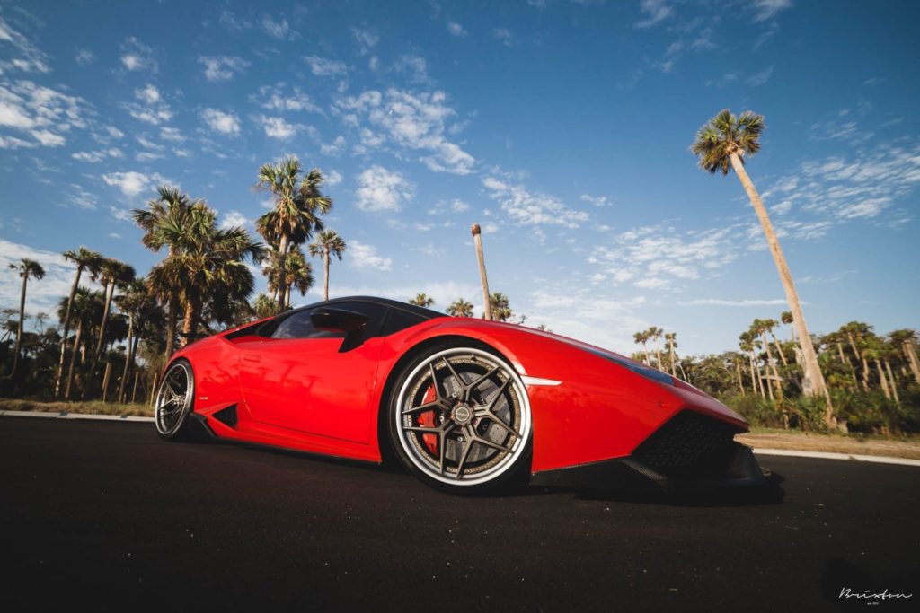 Lamborghini Huracan Red Brixton Forged WR7 Targa Wheel | Wheel Front