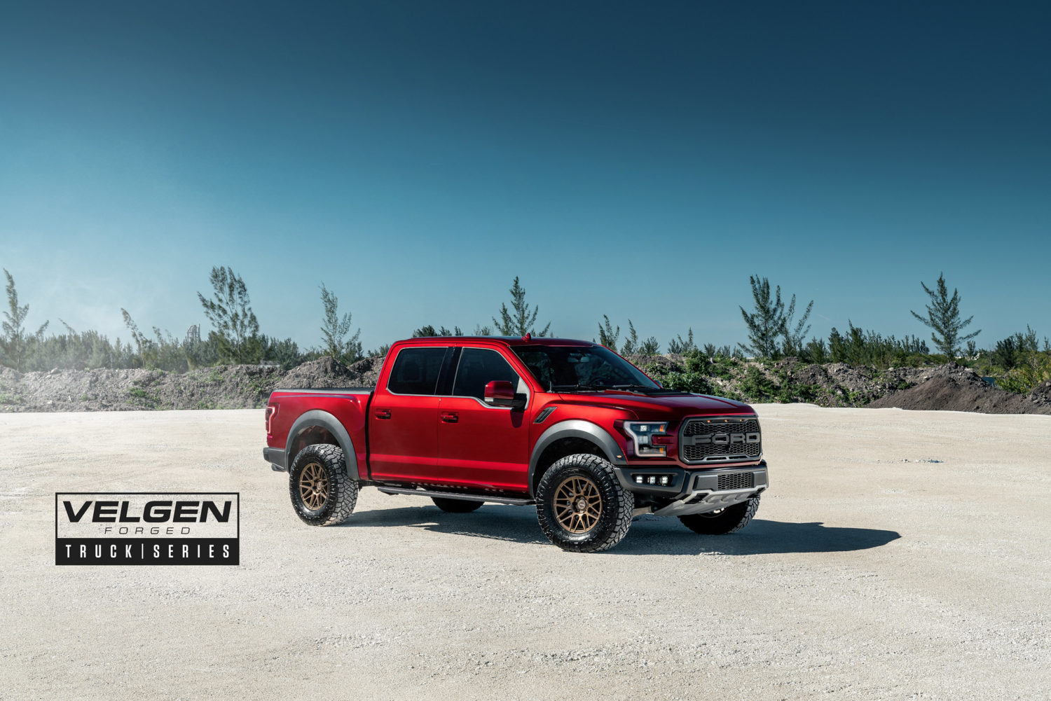 Ford F 150 Raptor Ruby Red With Bronze Velgen Vft9 Wheel Wheel Front