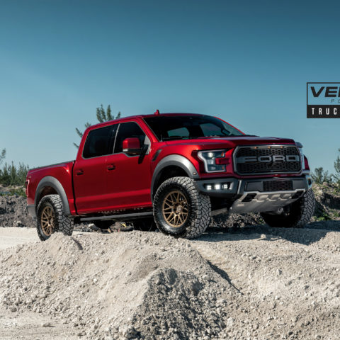 Ford F-150 Raptor Ruby Red with Bronze Velgen VFT9 | Wheel Front