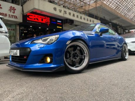 Subaru BRZ Blue with Work Meister S1R Aftermarket Wheels Wheel Front