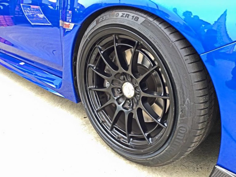 Subaru WRX/STI VA Blue Enkei NT03+M Wheel | Wheel Front