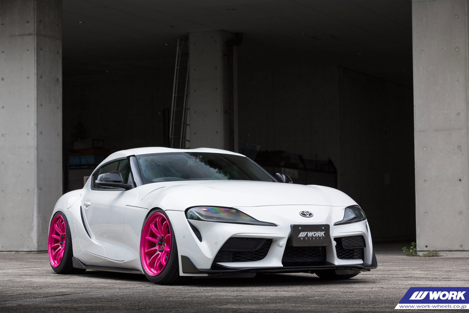 Toyota Supra GR A90 White With Pink Work Emotion ZR10 Wheel | Wheel Front