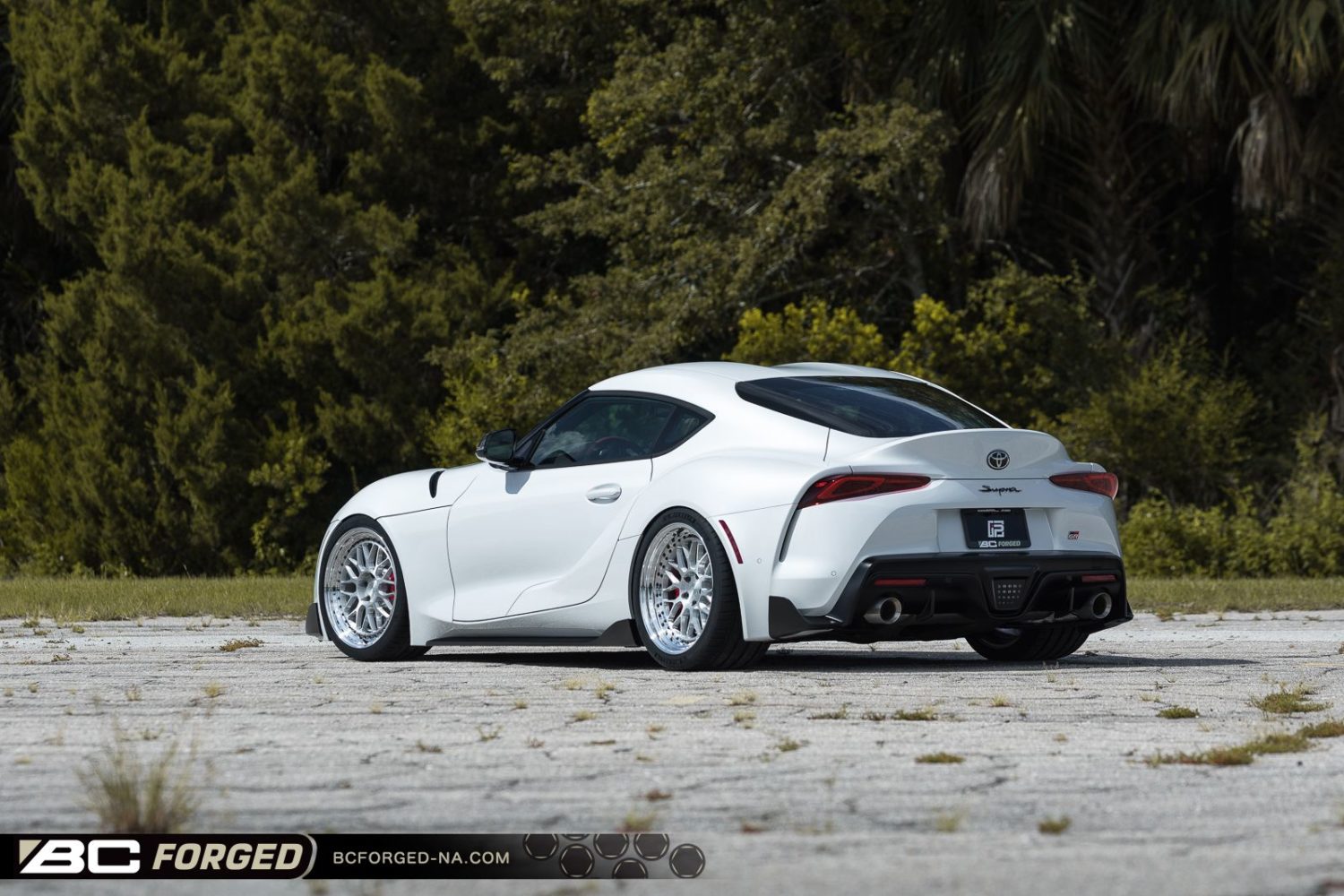 Toyota Supra Gr White With Bc Forged Mle81 Aftermarket Wheels Wheel