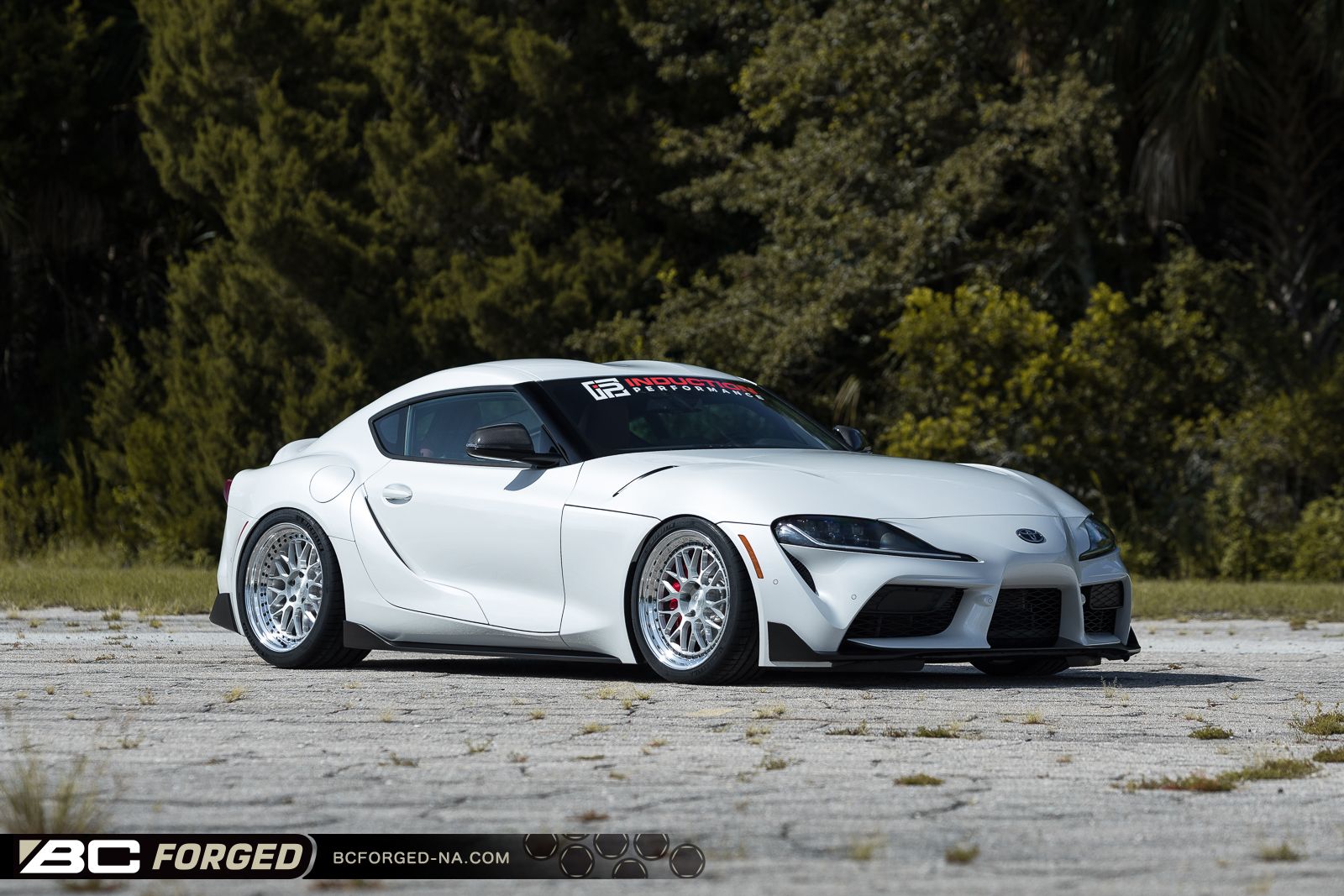 Toyota Supra GR White with BC Forged MLE81 Aftermarket Wheels Wheel ...