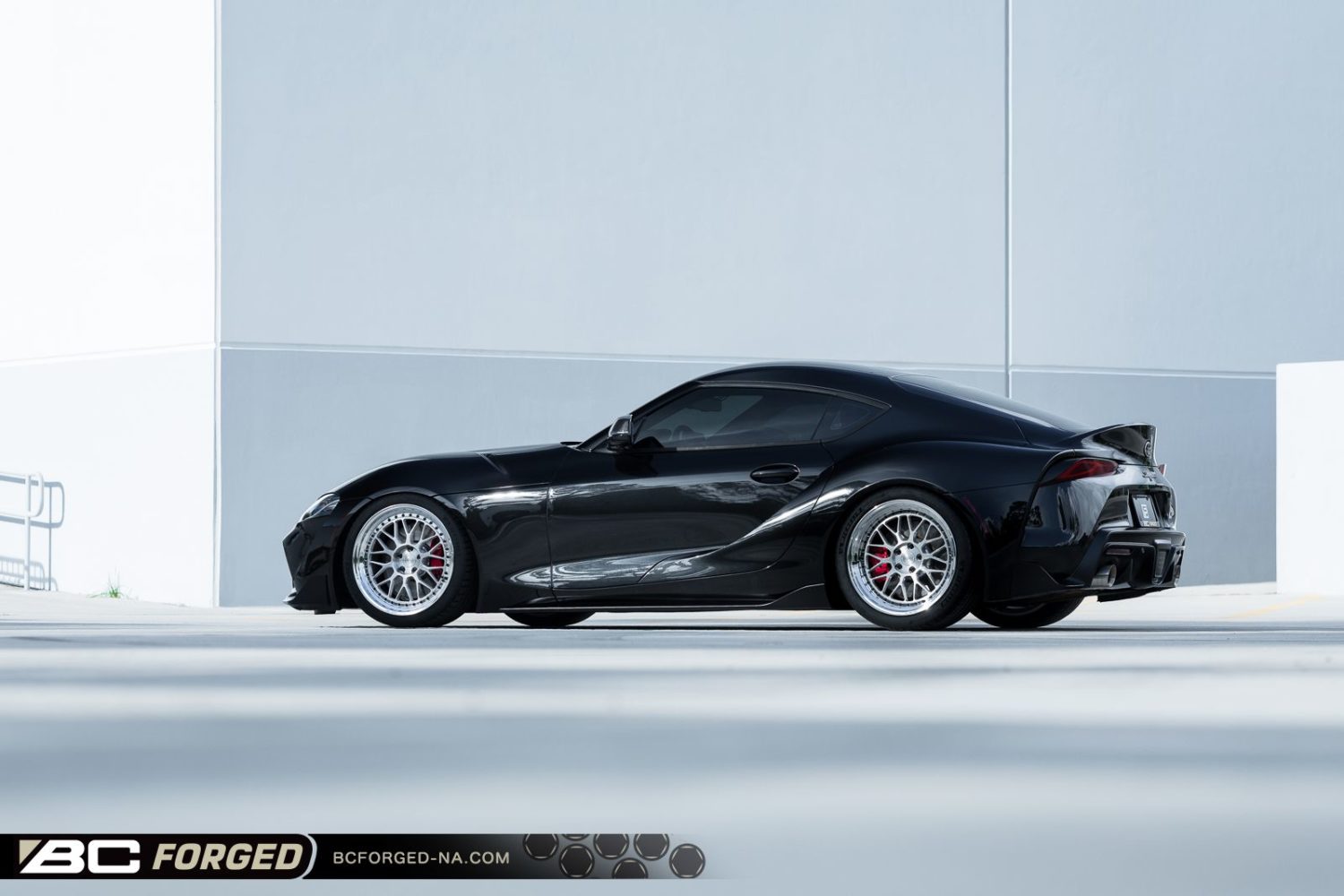 Toyota Supra Gr Black With Bc Forged Mle81 Aftermarket Wheels Wheel