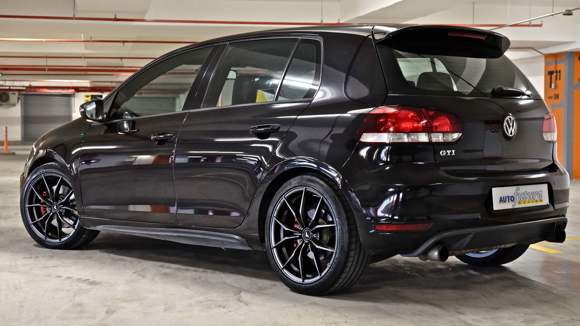 intimidad Amoroso medianoche Volkswagen Golf GTI VI Black with Vorsteiner V-FF 108 Aftermarket Wheels |  Wheel Front