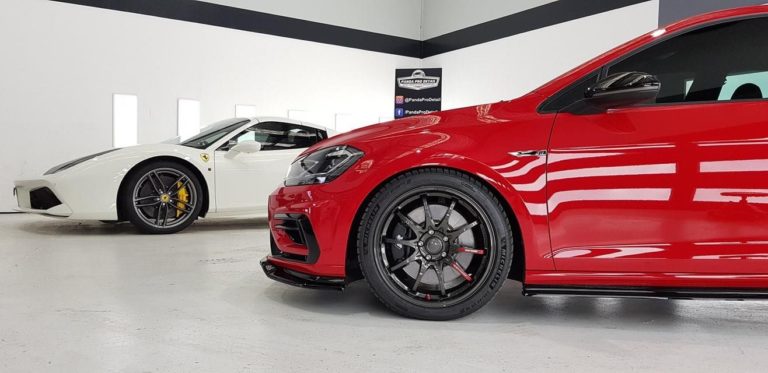 Volkswagen Golf R Mk7 Red Rays Volk CE28 Club Racer II Black Edition ...