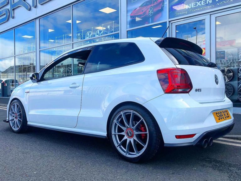 Volkswagen Polo GTI White with OZ Formula HLT Aftermarket Wheels Wheel ...