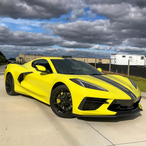 Chevrolet Corvette C8 Stingray Yellow Vossen HF-5 Wheel | Wheel Front